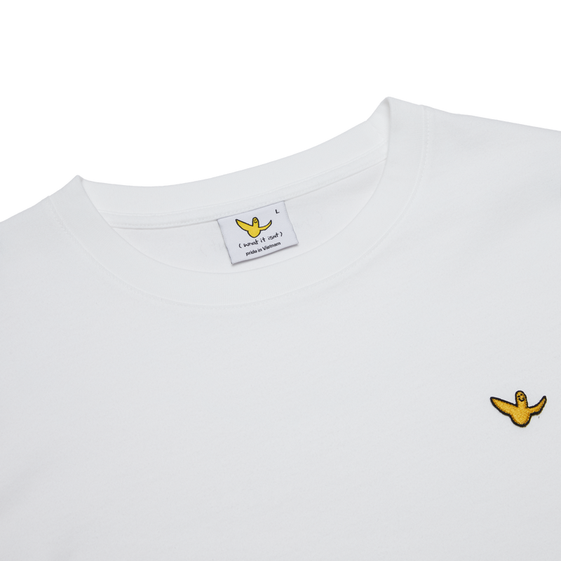 WHITE WII BASIC ANGEL LONG SLEEVE COTTON TEE