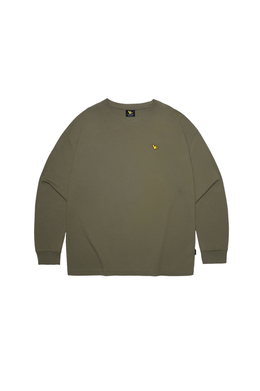 GREEN CB WII BASIC ANGEL LONG SLEEVE COTTON TEE