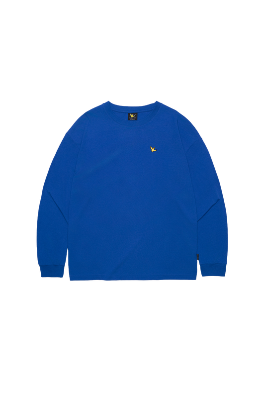 BLUE WII BASIC ANGEL LONG SLEEVE COTTON TEE