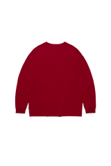 RED WII BASIC ANGEL LONG SLEEVE COTTON TEE
