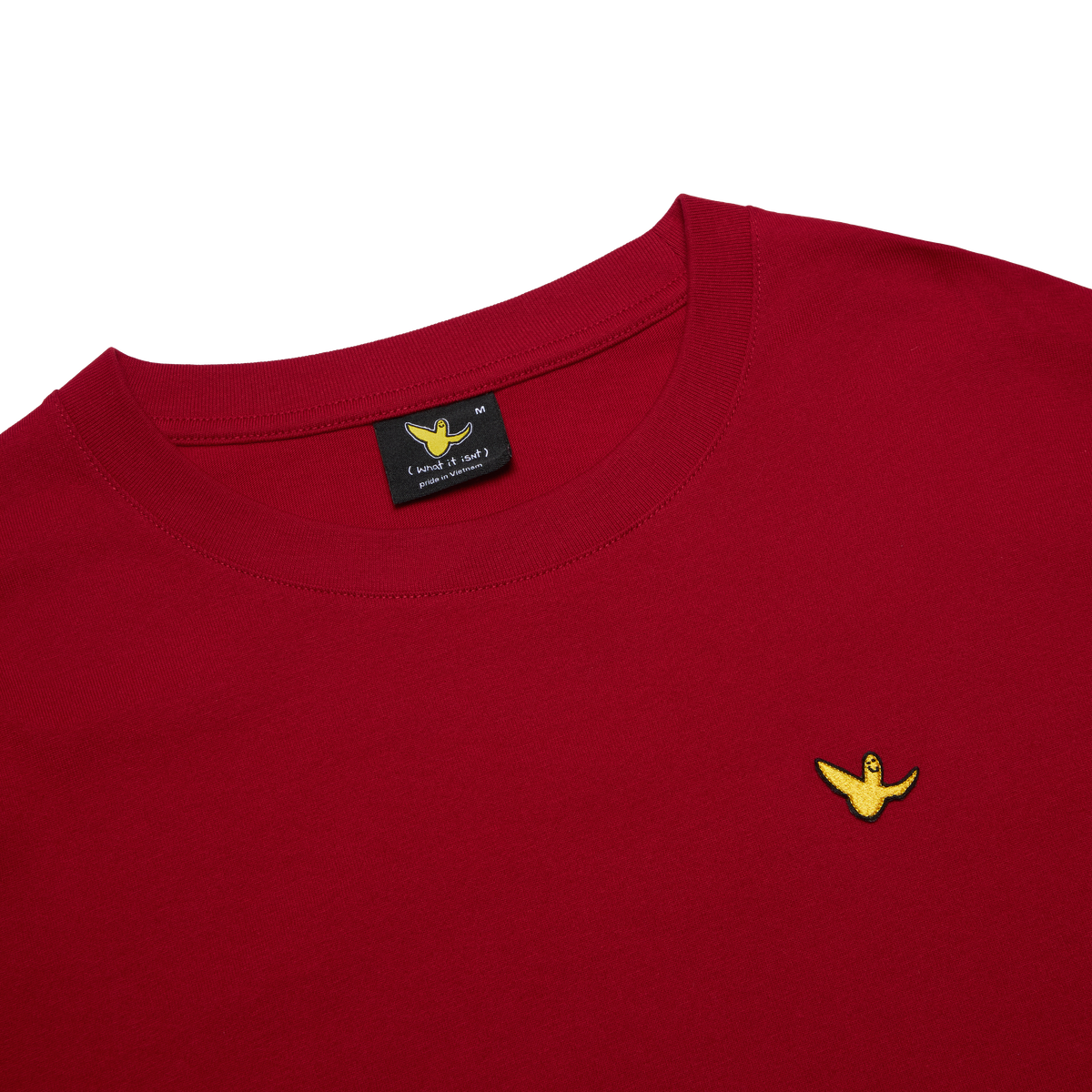 RED WII BASIC ANGEL LONG SLEEVE COTTON TEE