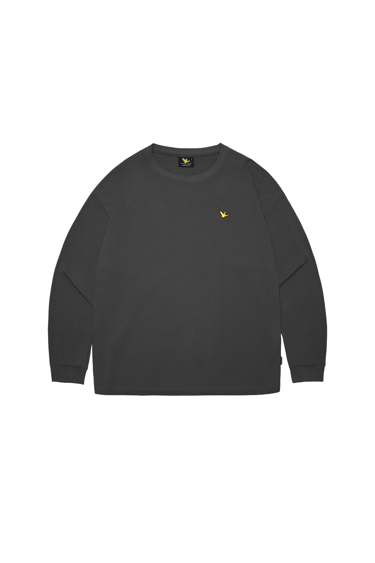 DARK GRAY WII BASIC ANGEL LONG SLEEVE COTTON TEE