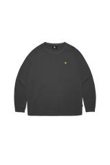 DARK GRAY WII BASIC ANGEL LONG SLEEVE COTTON TEE