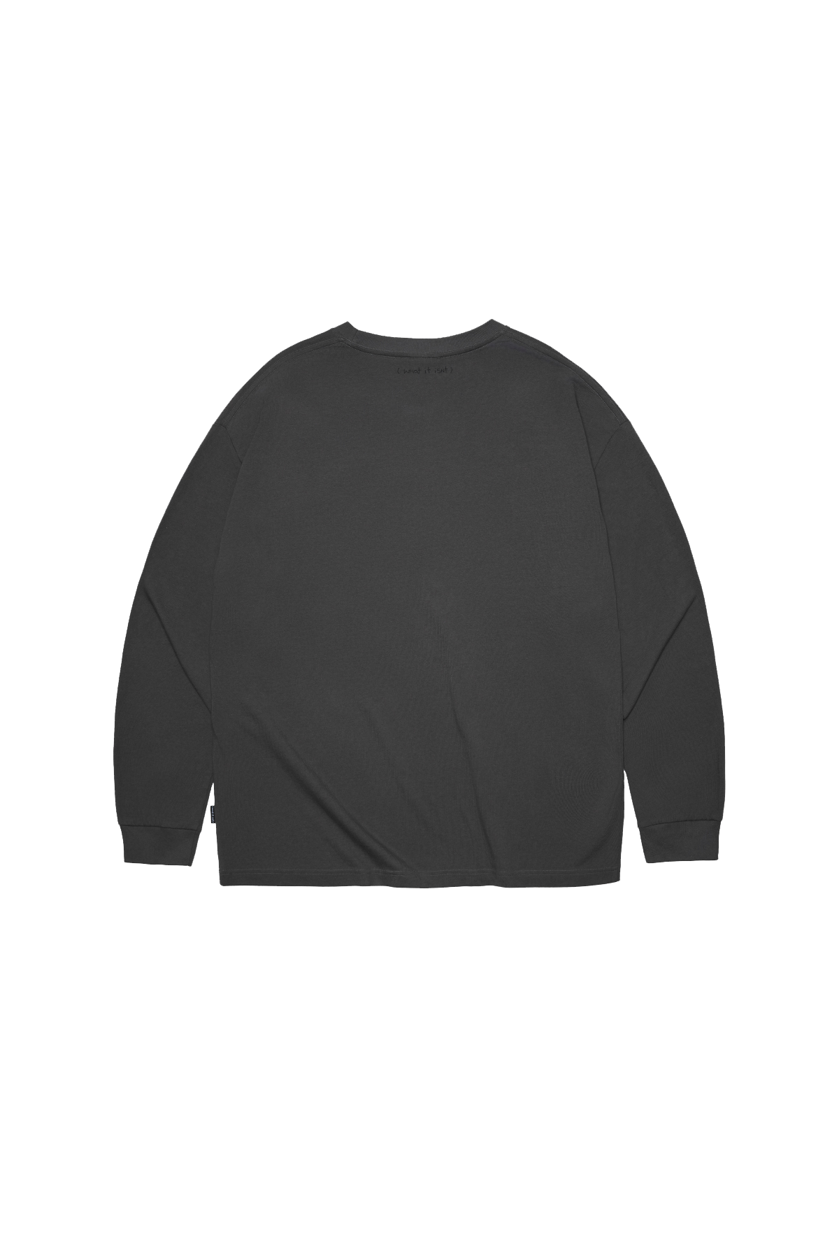 DARK GRAY WII BASIC ANGEL LONG SLEEVE COTTON TEE
