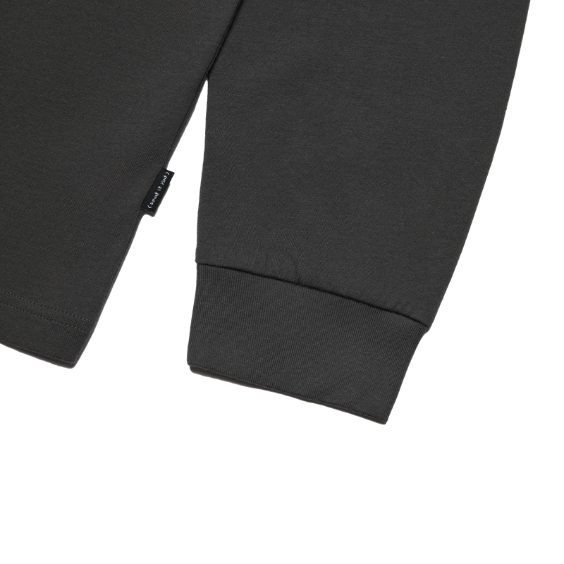 DARK GRAY WII BASIC ANGEL LONG SLEEVE COTTON TEE