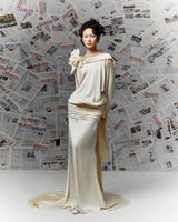 Xuân Thì Twist Silk Drop Waist Gown