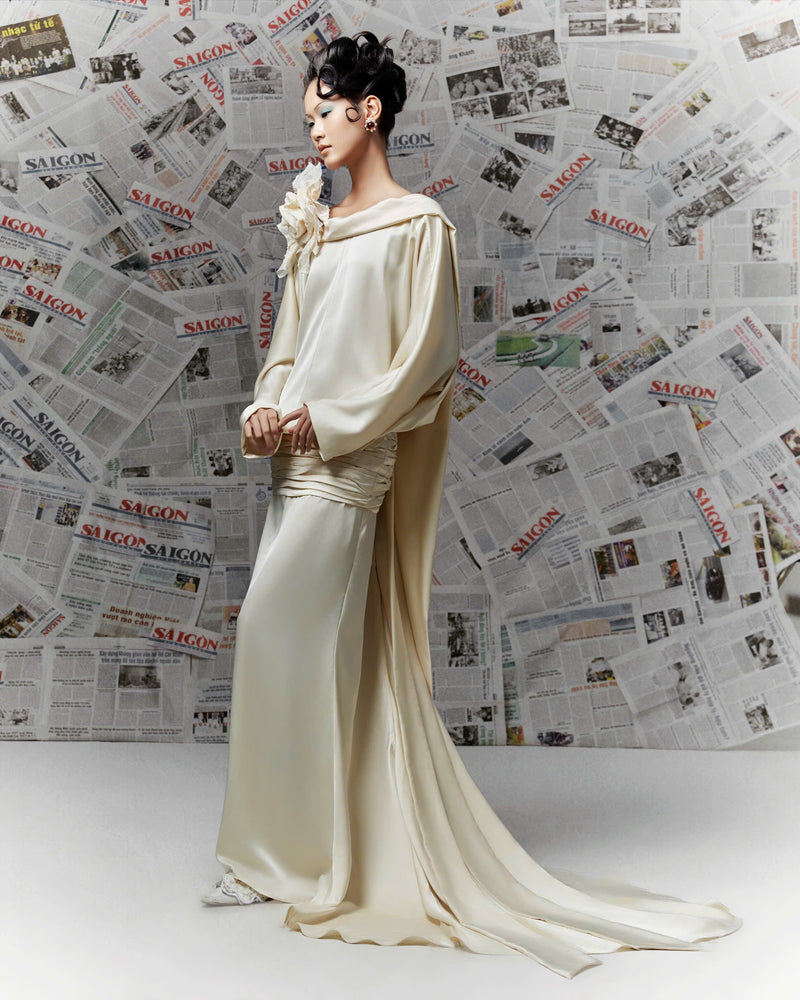 Xuân Thì Twist Silk Drop Waist Gown