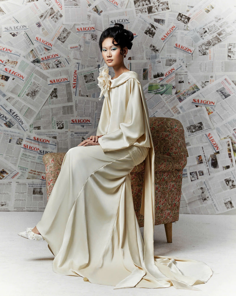 Xuan Thi Twist Silk Drop Waist Gown