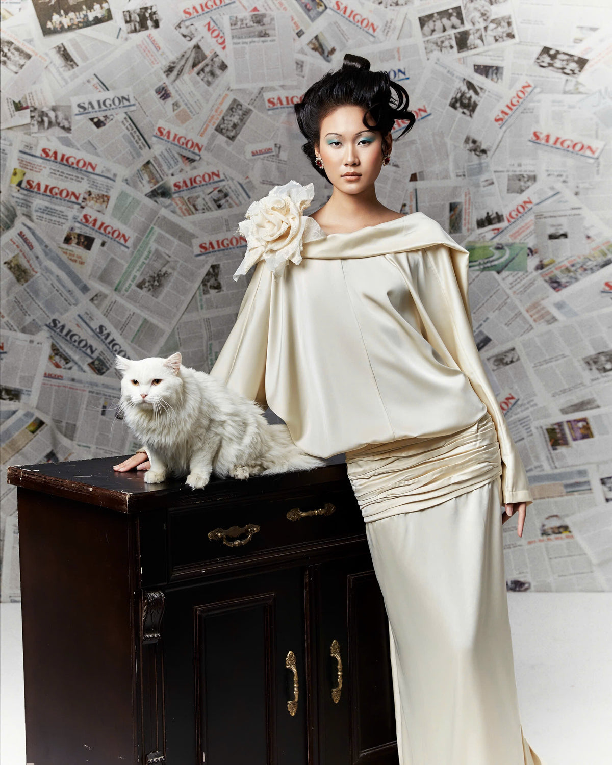 Xuan Thi Twist Silk Drop Waist Gown