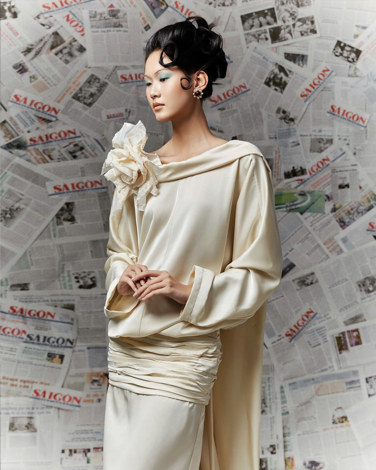 Xuan Thi Twist Silk Drop Waist Gown