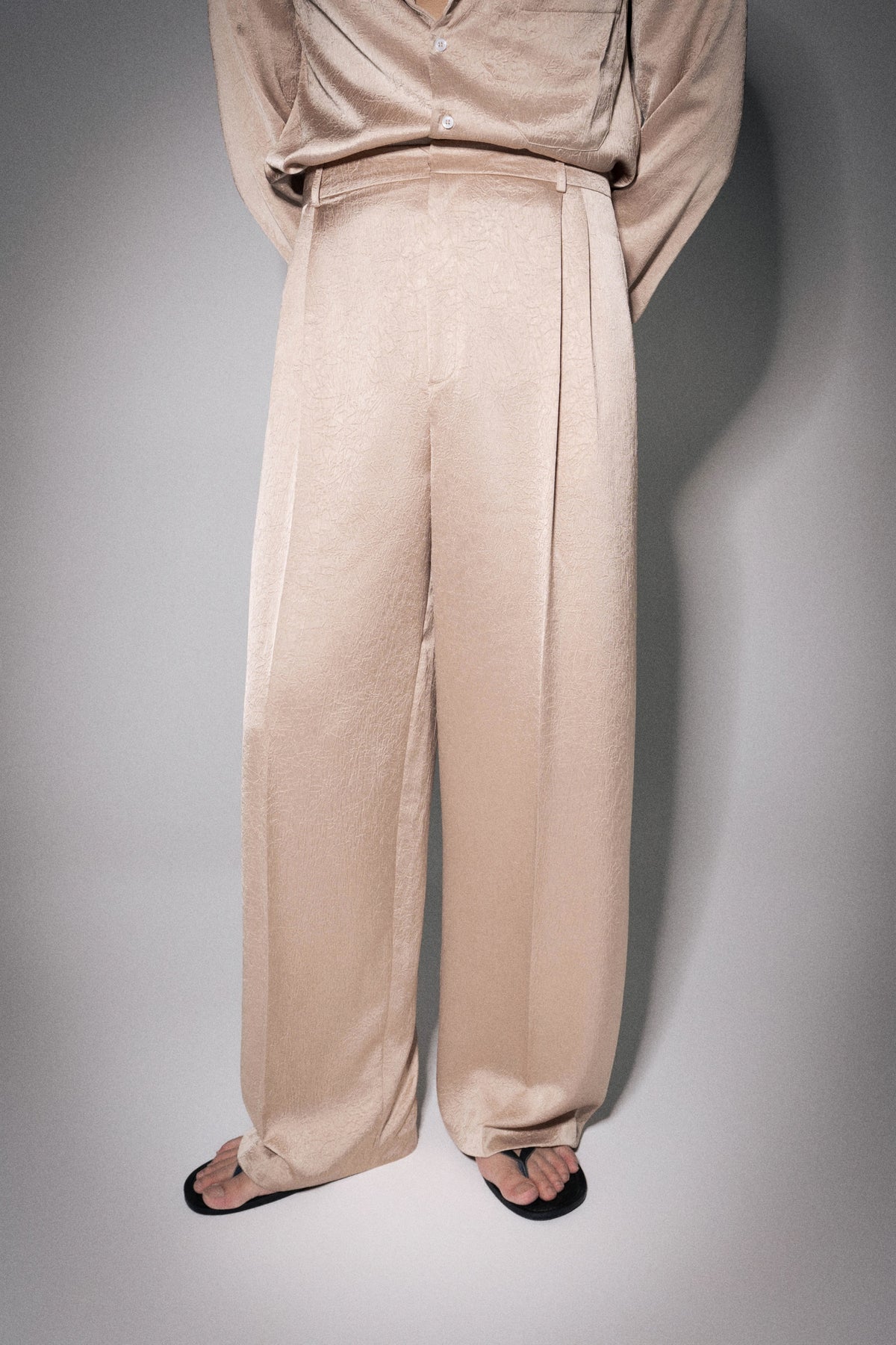 S26 Men's Beige Silk Pants