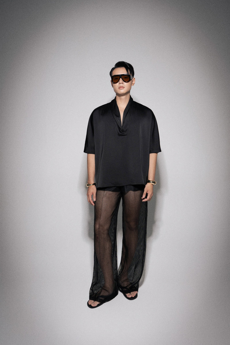 S26 Men's Black Mesh Fishnet Pants