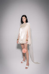 S26 Women's Light Beige Silk & Organza Dress