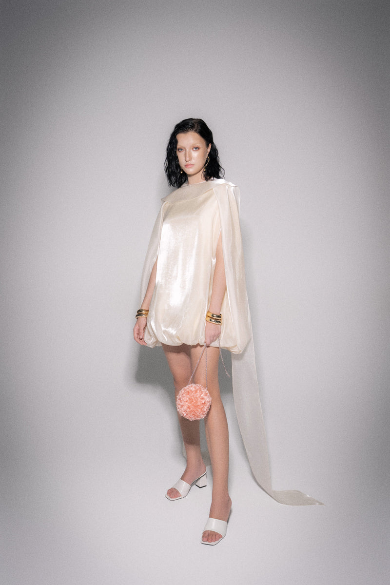 S26 Women's Light Beige Silk & Organza Dress