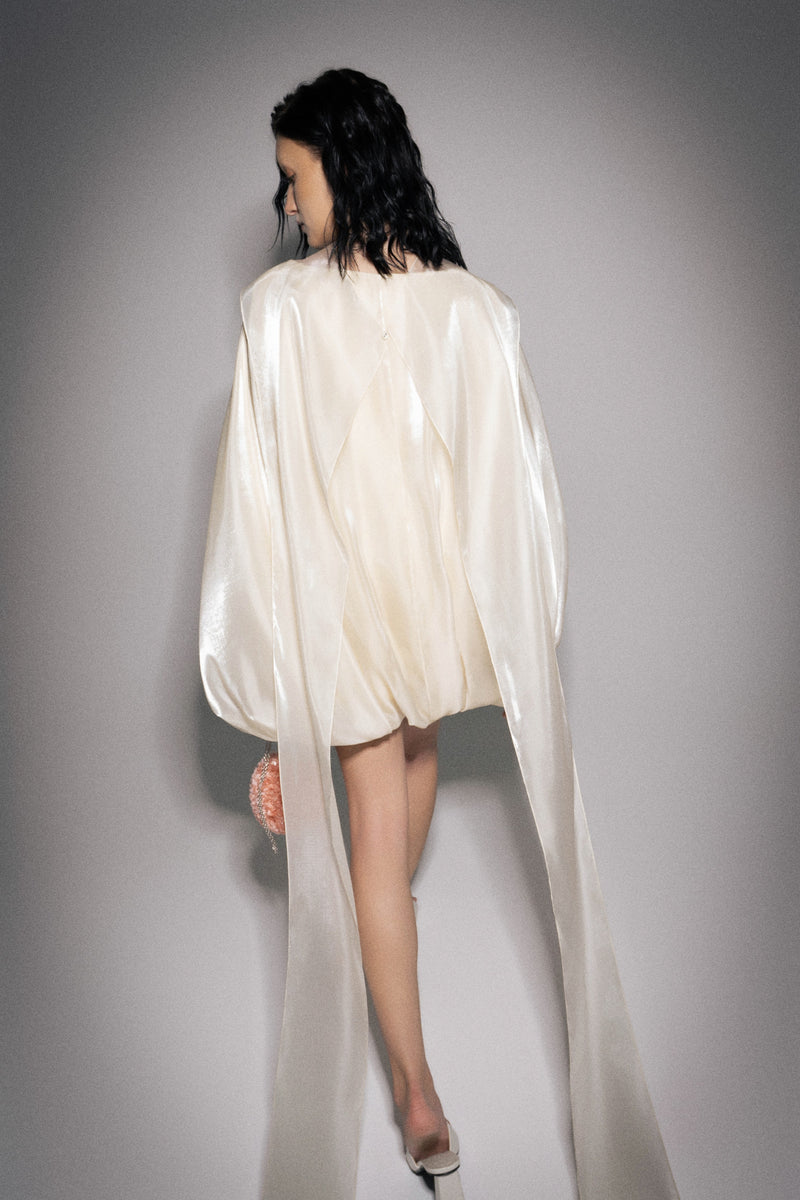 S26 Women's Light Beige Silk & Organza Dress