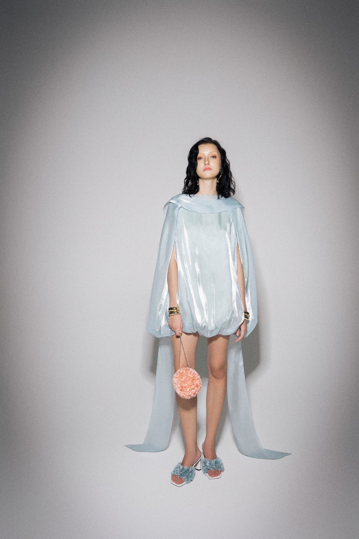 S26 Women's Aquamarine Silk & Organza Dress