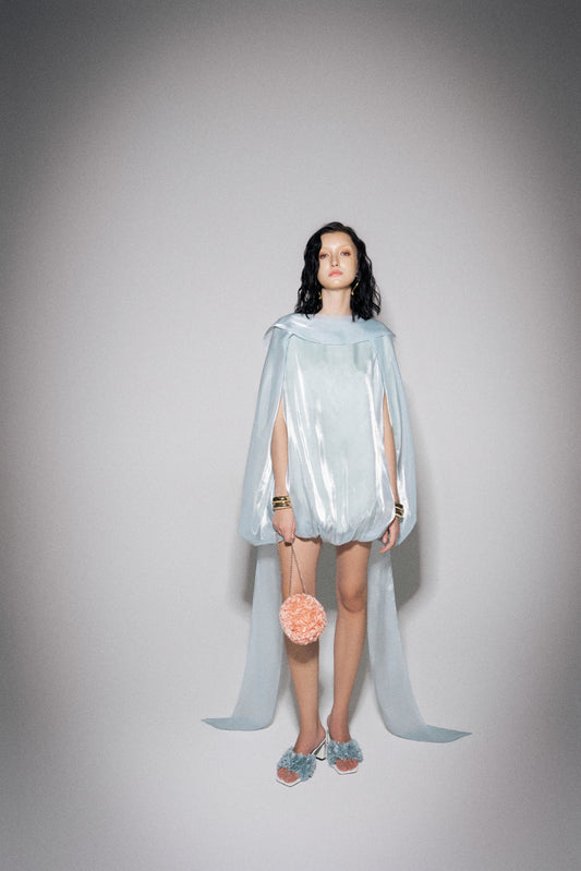 S26 Women's Aquamarine Silk & Organza Dress