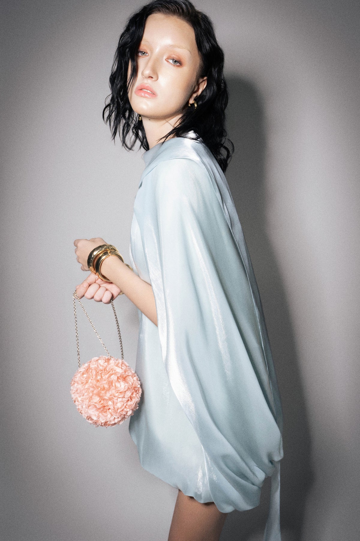 S26 Women's Aquamarine Silk & Organza Dress