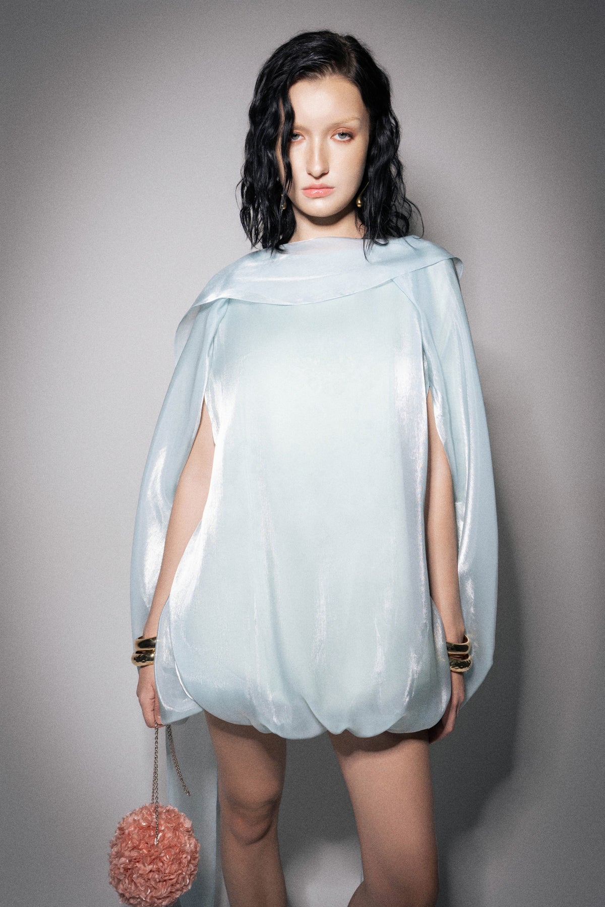 S26 Women's Aquamarine Silk & Organza Dress