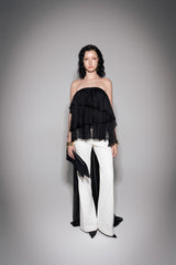 S26 Women's Black Ruffle Sheer Skirt
