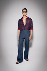 S26 Men's Navy & Red Doubled Sheer Shirt