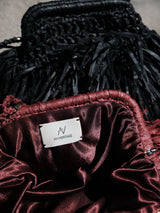 MAROON AN HERITAGE 26 STRAW CLUTCH