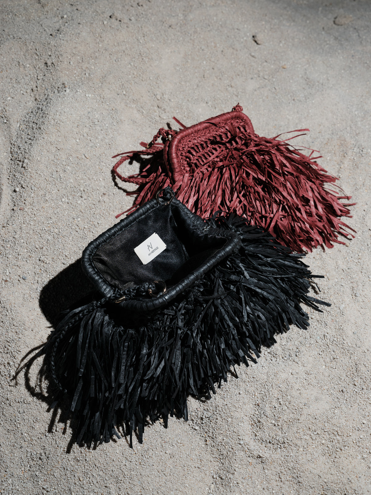 MAROON AN HERITAGE 26 STRAW CLUTCH