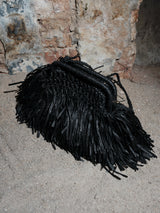 BLACK AN HERITAGE 26 STRAW CLUTCH