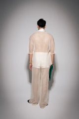 S26 Men's Cream Mesh Fishnet Pants