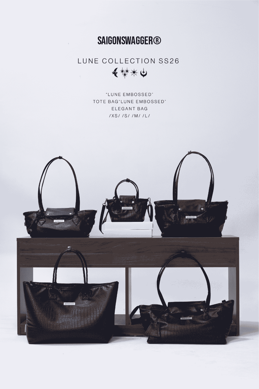 SGS “LUNE EMBOSSED” ELEGANT BAG /EXTRA SMALL/