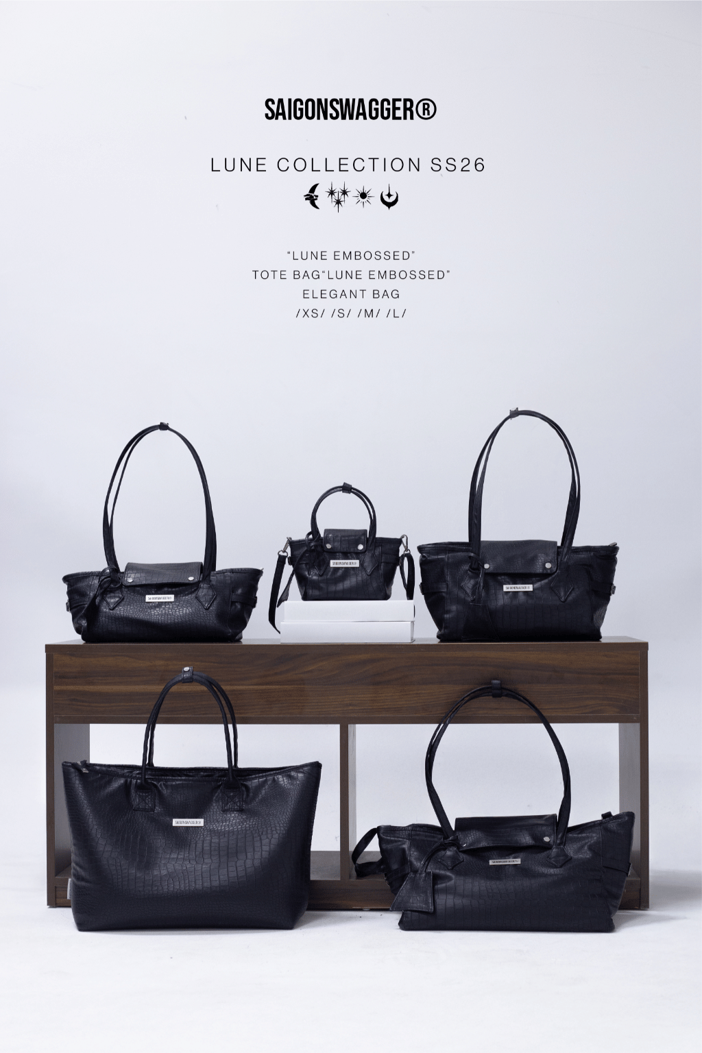 SGS “LUNE EMBOSSED” ELEGANT BAG /SMALL/