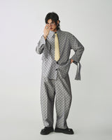 POLKA DOT CURVED LEG PANTS