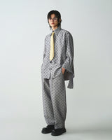 POLKA DOT CURVED LEG PANTS