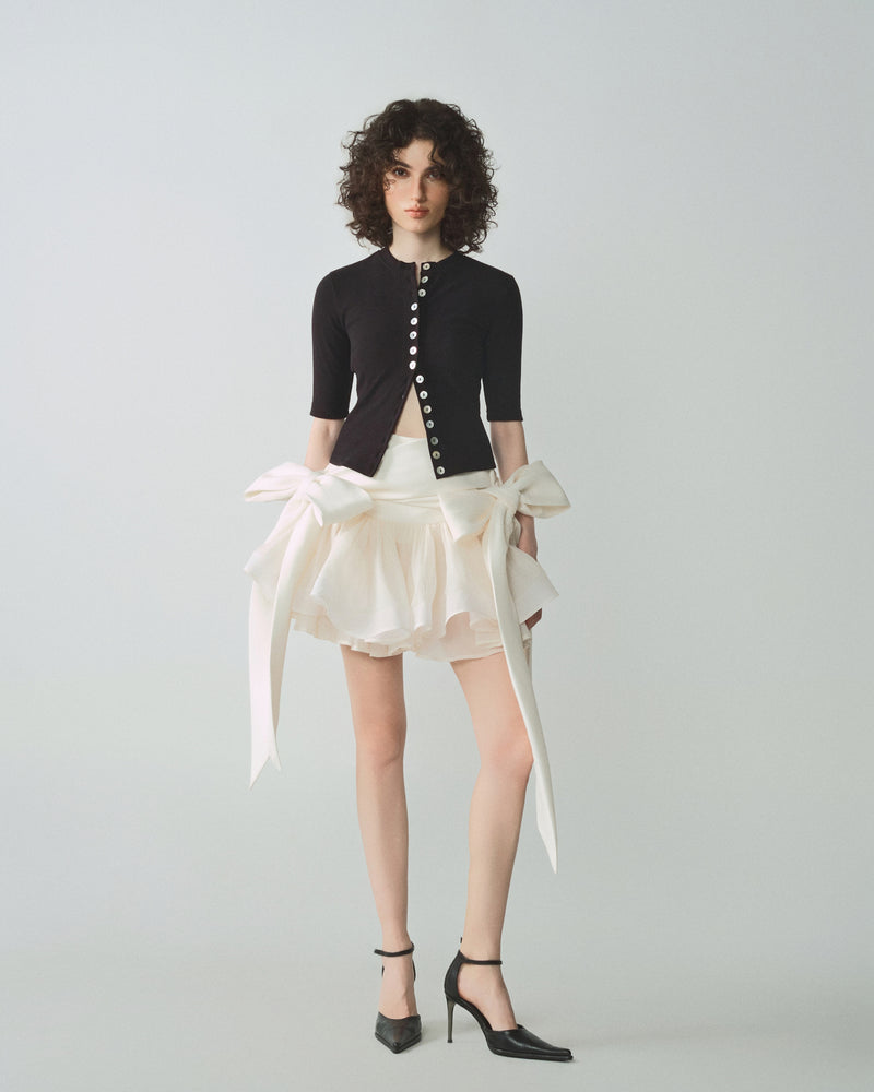 WHITE BOWTIE SKIRT