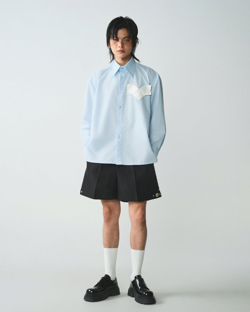 BABY BLUE ORIGAMI HEART SHIRT