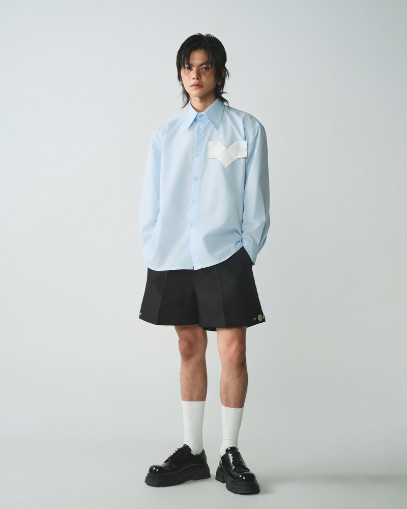 BABY BLUE ORIGAMI HEART SHIRT