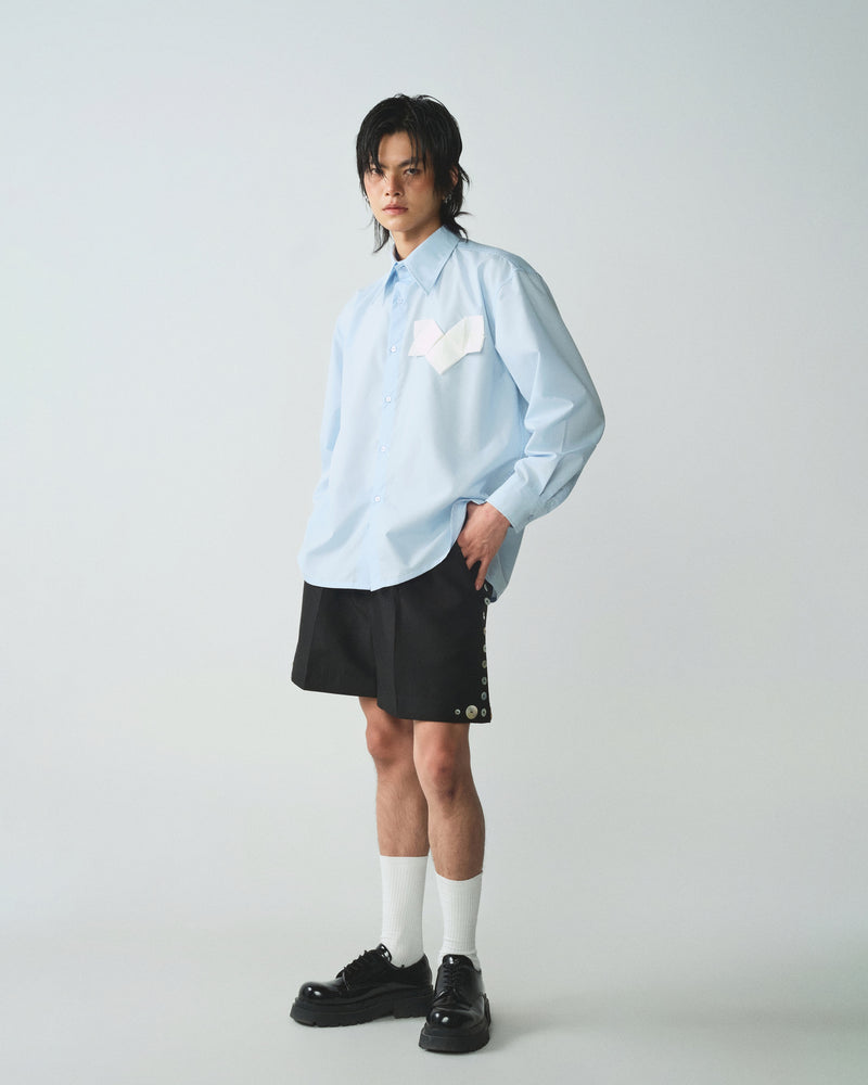 BABY BLUE ORIGAMI HEART SHIRT