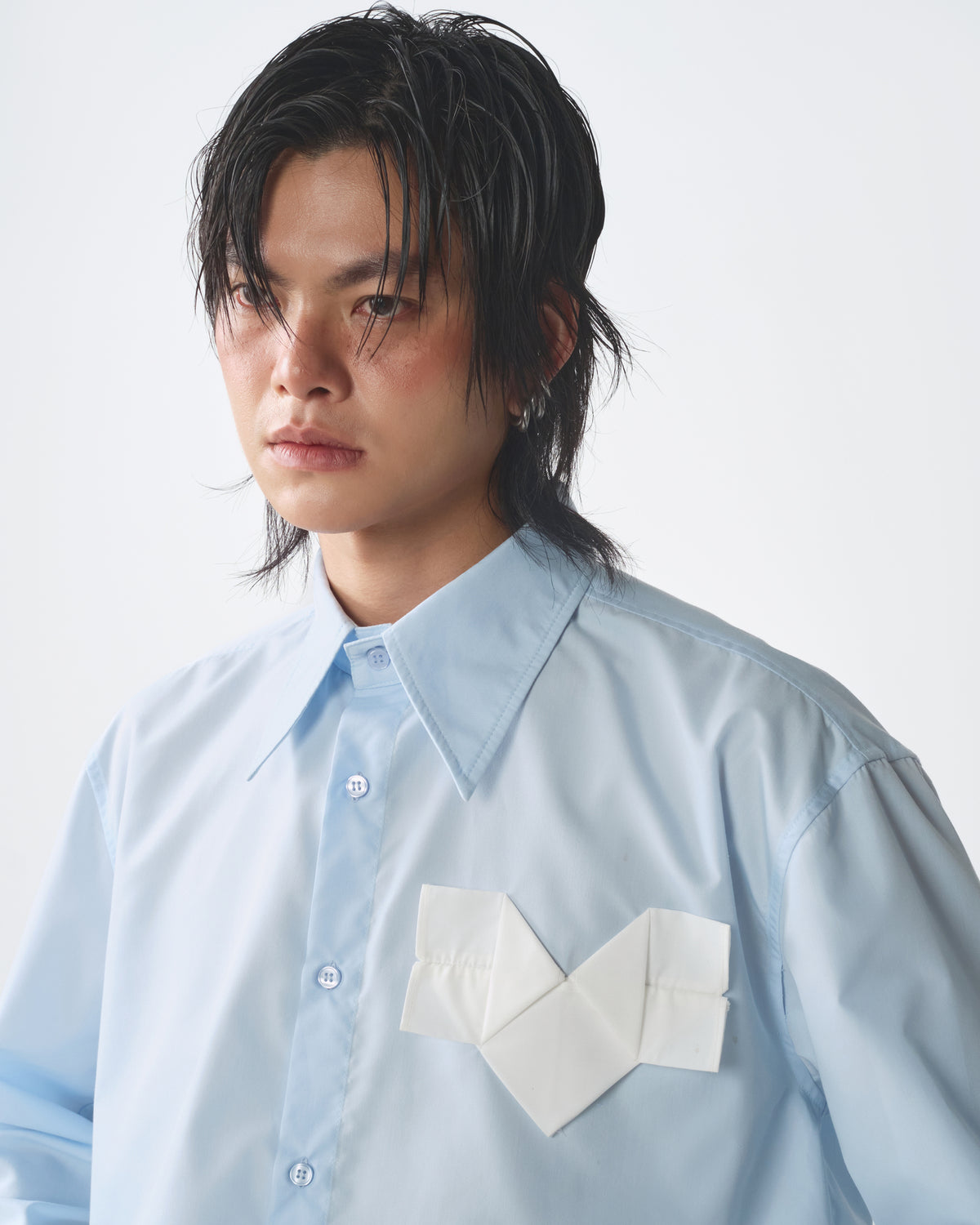 BABY BLUE ORIGAMI HEART SHIRT