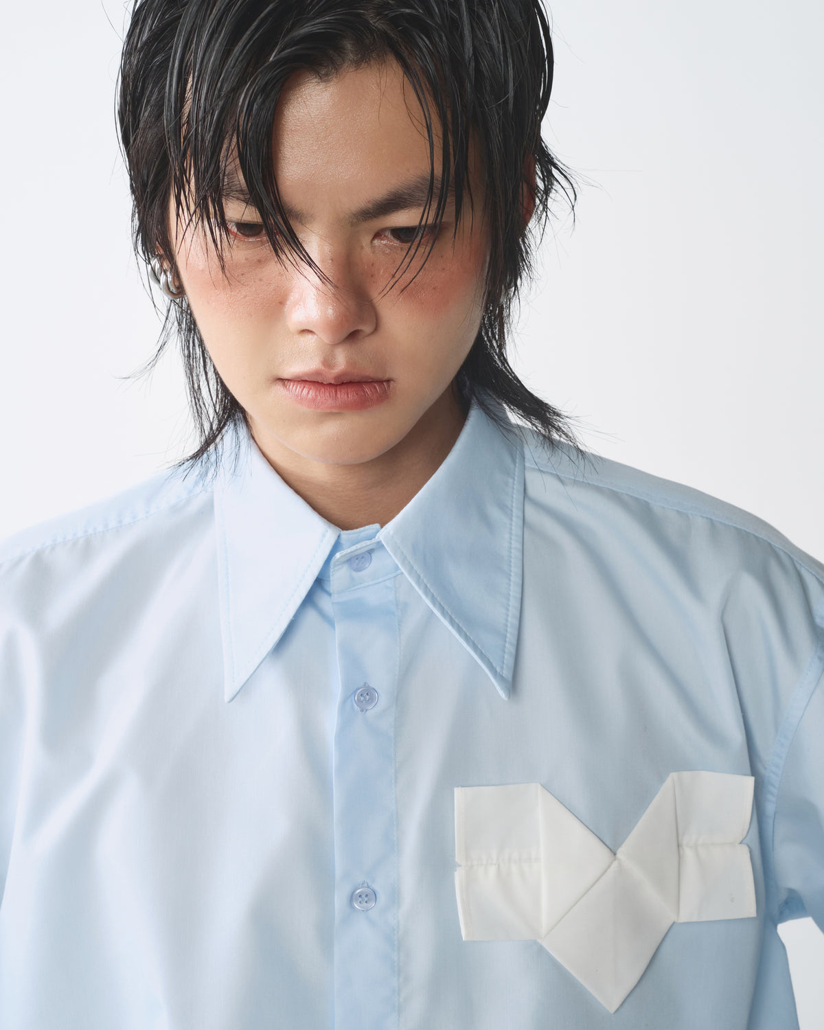 BABY BLUE ORIGAMI HEART SHIRT