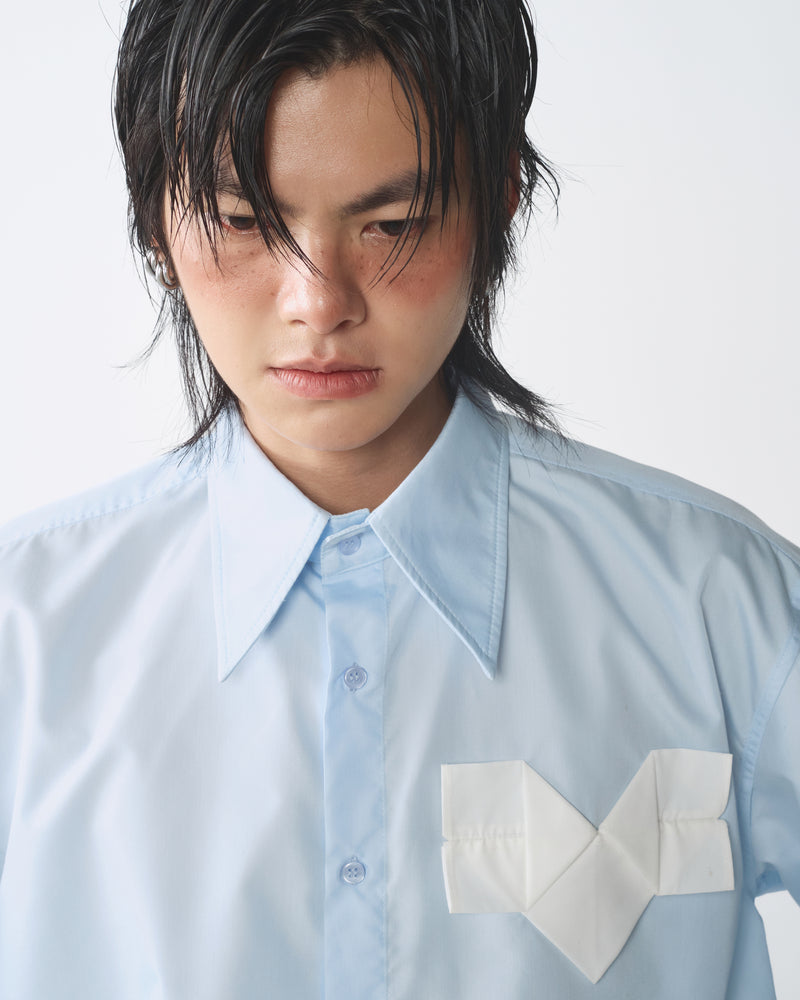 BABY BLUE ORIGAMI HEART SHIRT
