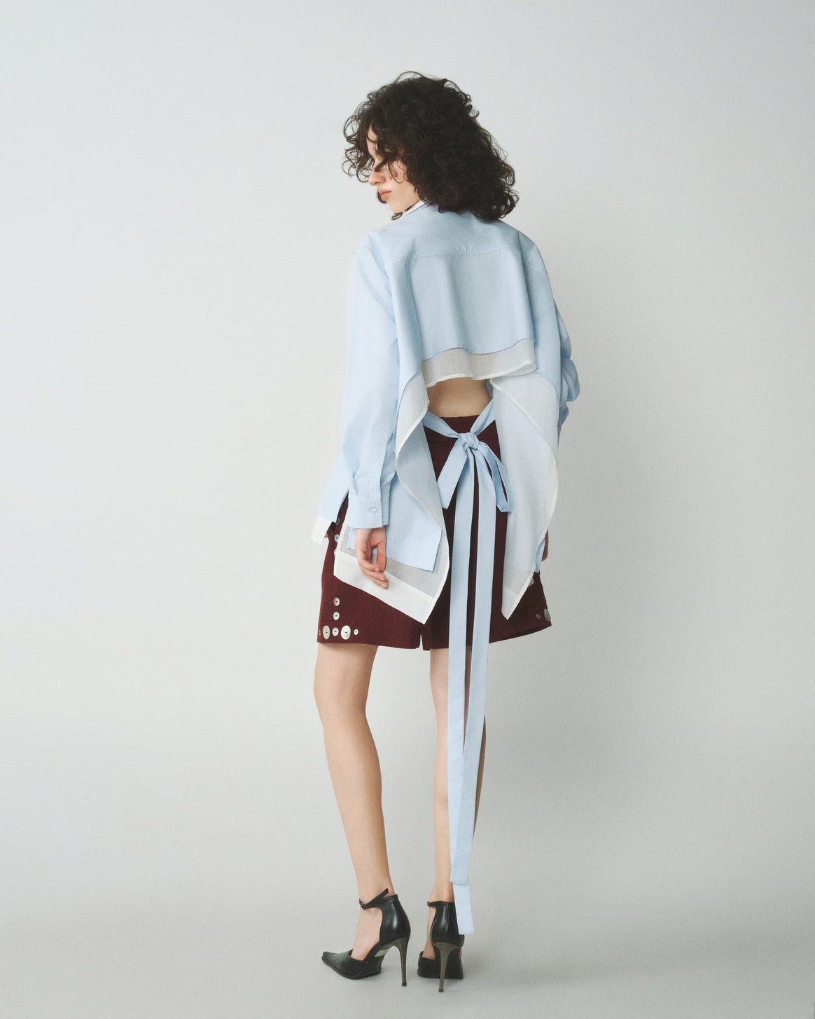 BLUE FLIRTY DOUBLE-LAYER SHIRT