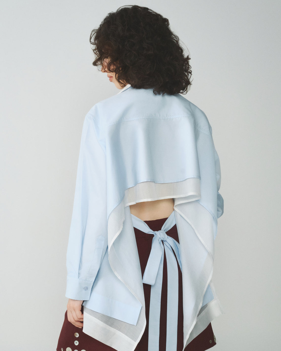 BLUE FLIRTY DOUBLE-LAYER SHIRT