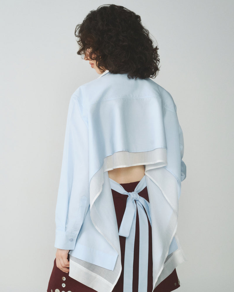 BLUE FLIRTY DOUBLE-LAYER SHIRT