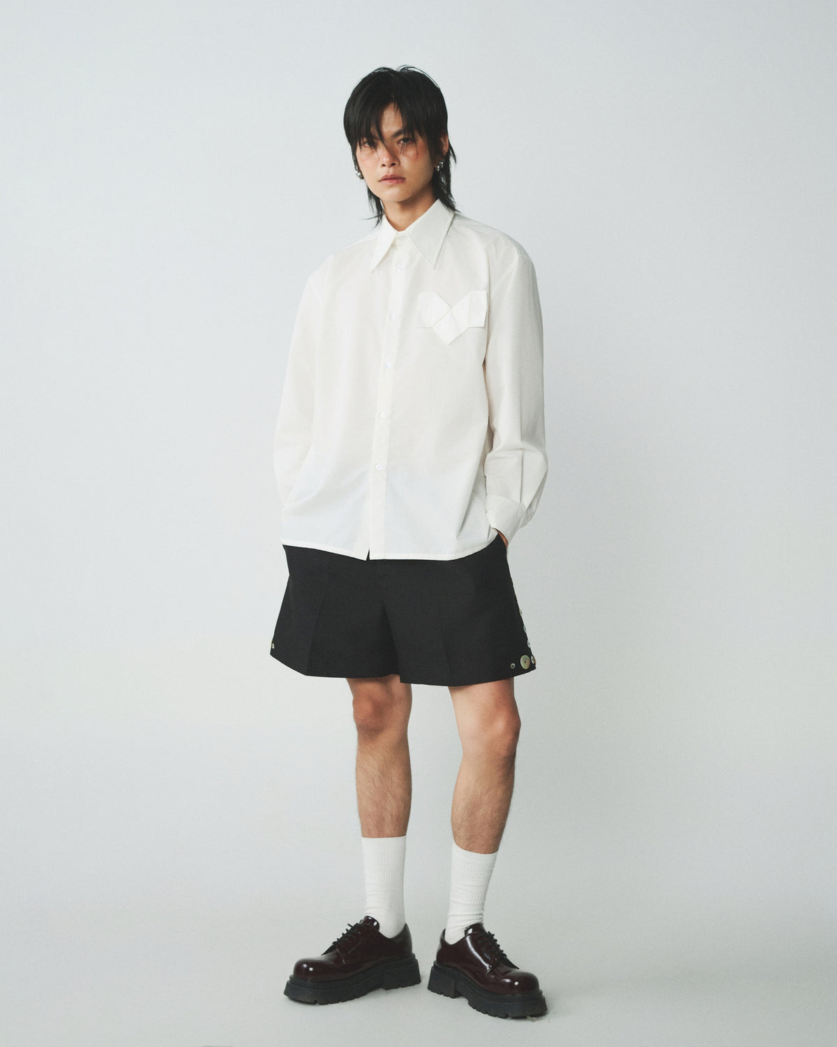 WHITE ORIGAMI HEART SHIRT