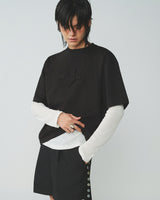 BLACK ORIGAMI HEART TEE