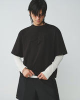 BLACK ORIGAMI HEART TEE
