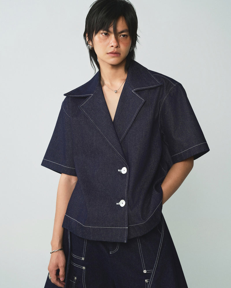 JEAN SIDE CUT SHIRT