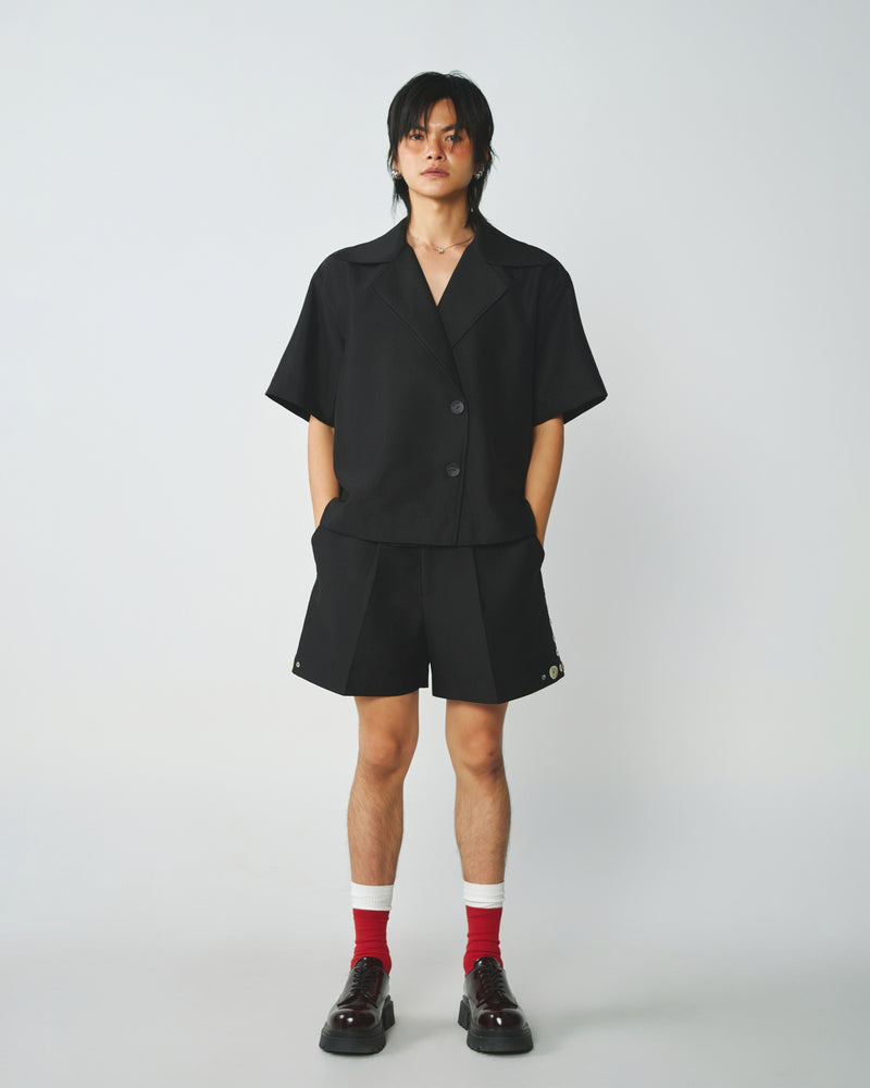 BLACK SIDE CUT SHIRT