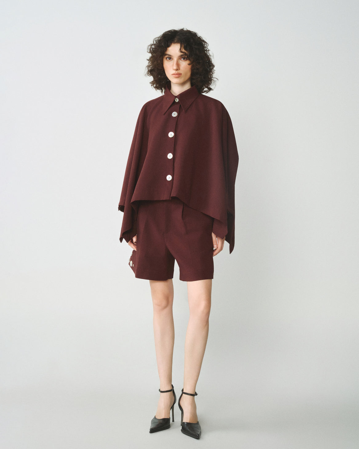 BROWN CAPE SHIRT