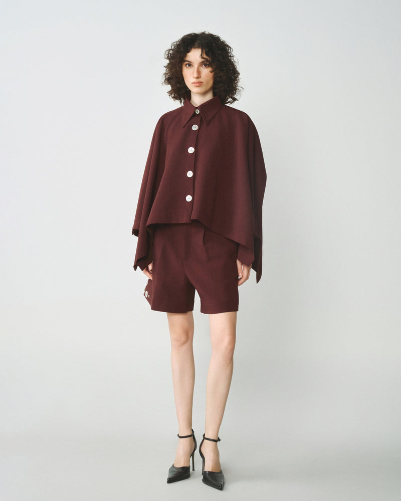 BROWN CAPE SHIRT